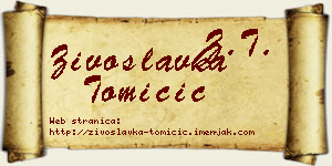 Živoslavka Tomičić vizit kartica